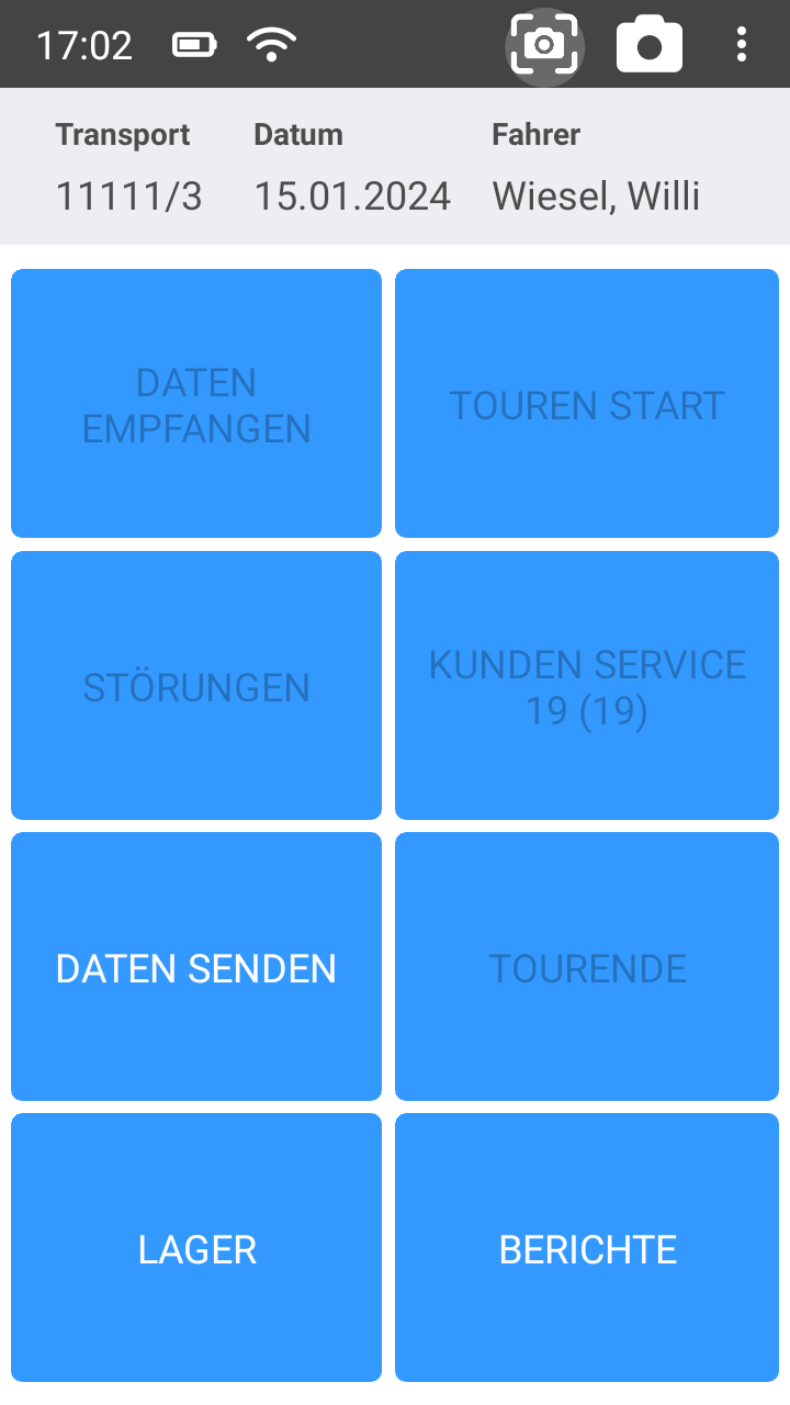 Tourenabschluss: Daten senden